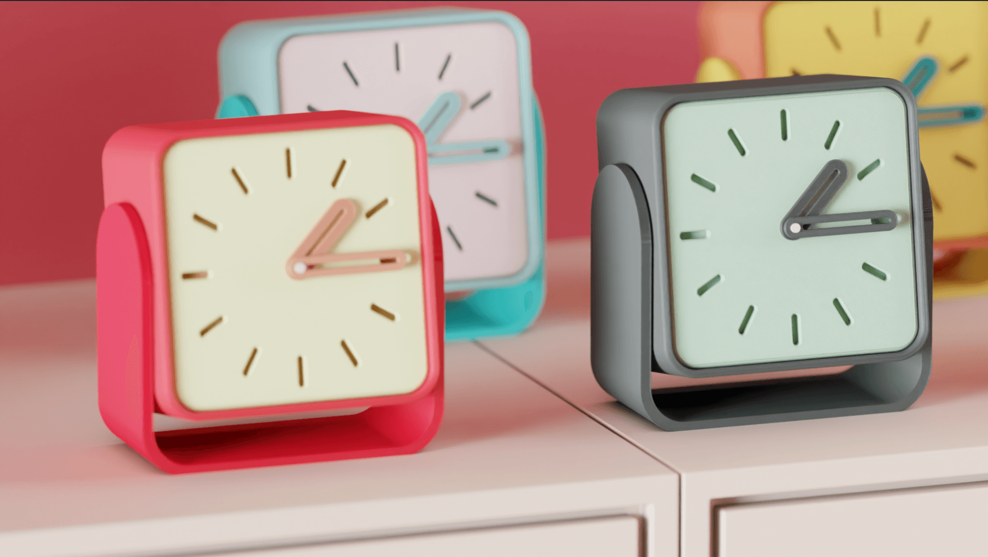 CubeTick Desk Clock - desk clock angle 4