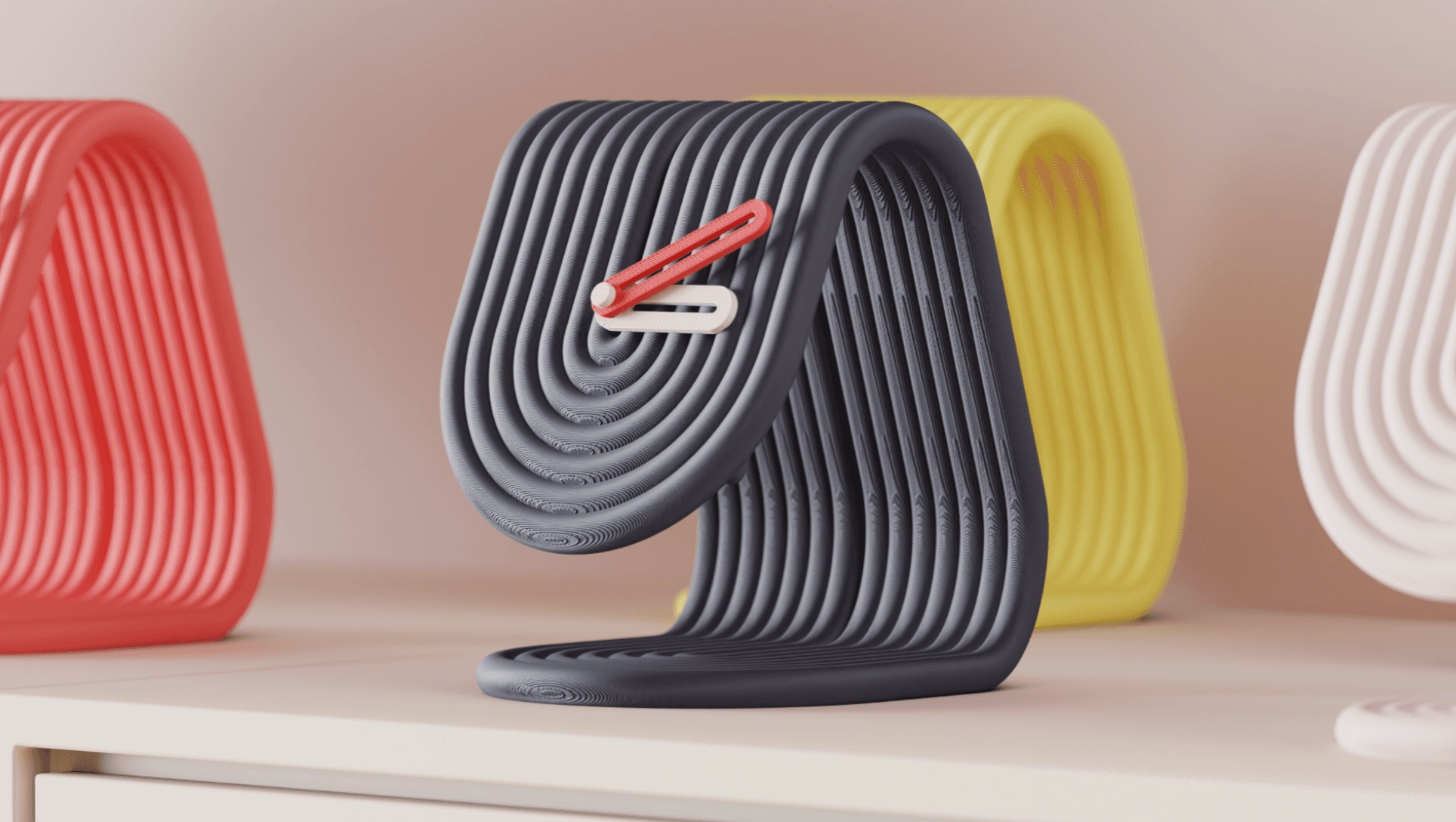 CurlClock Desk Clock - desk clock angle 4