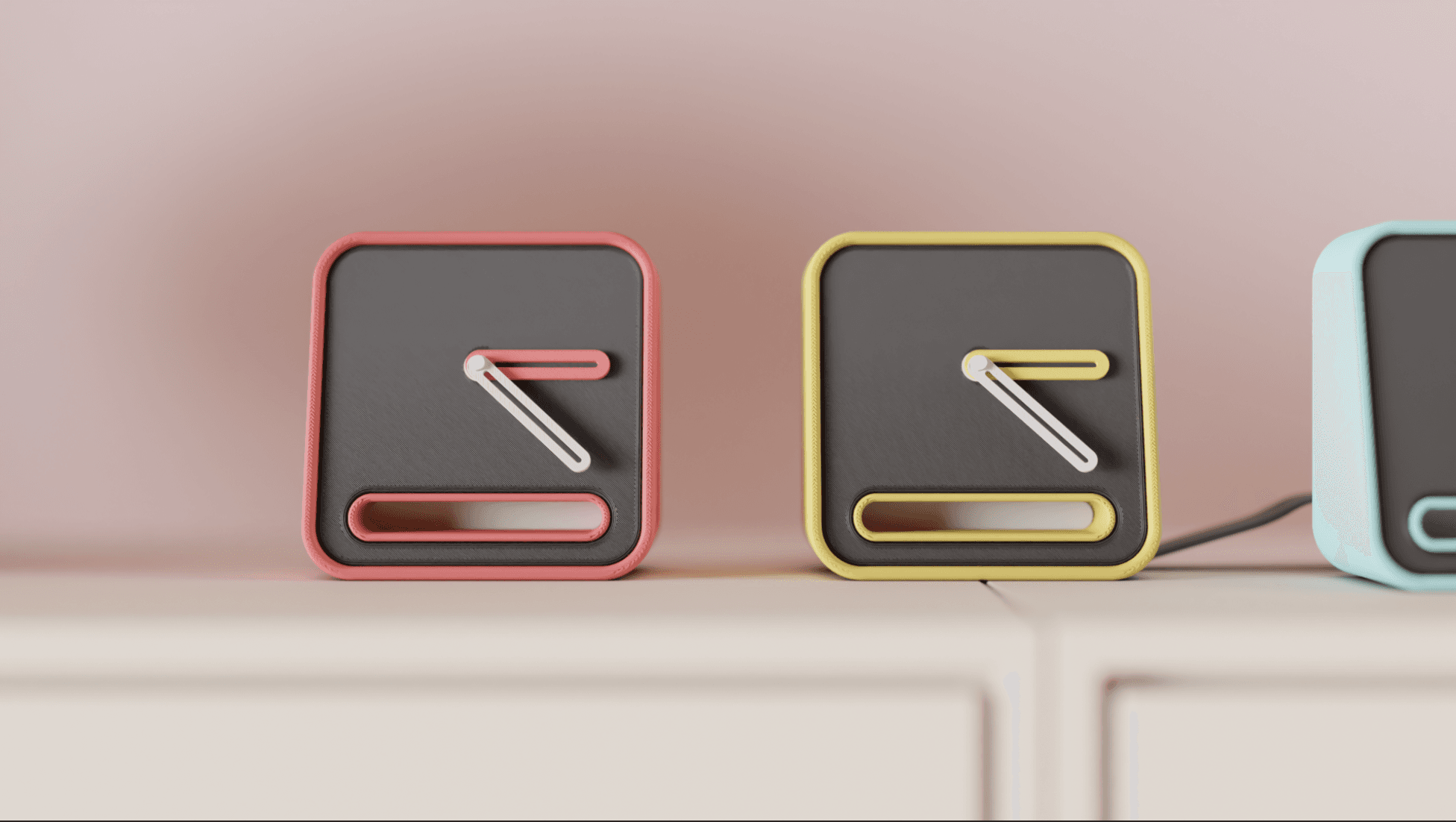 Keyline Desk Clock - desk clock angle 2