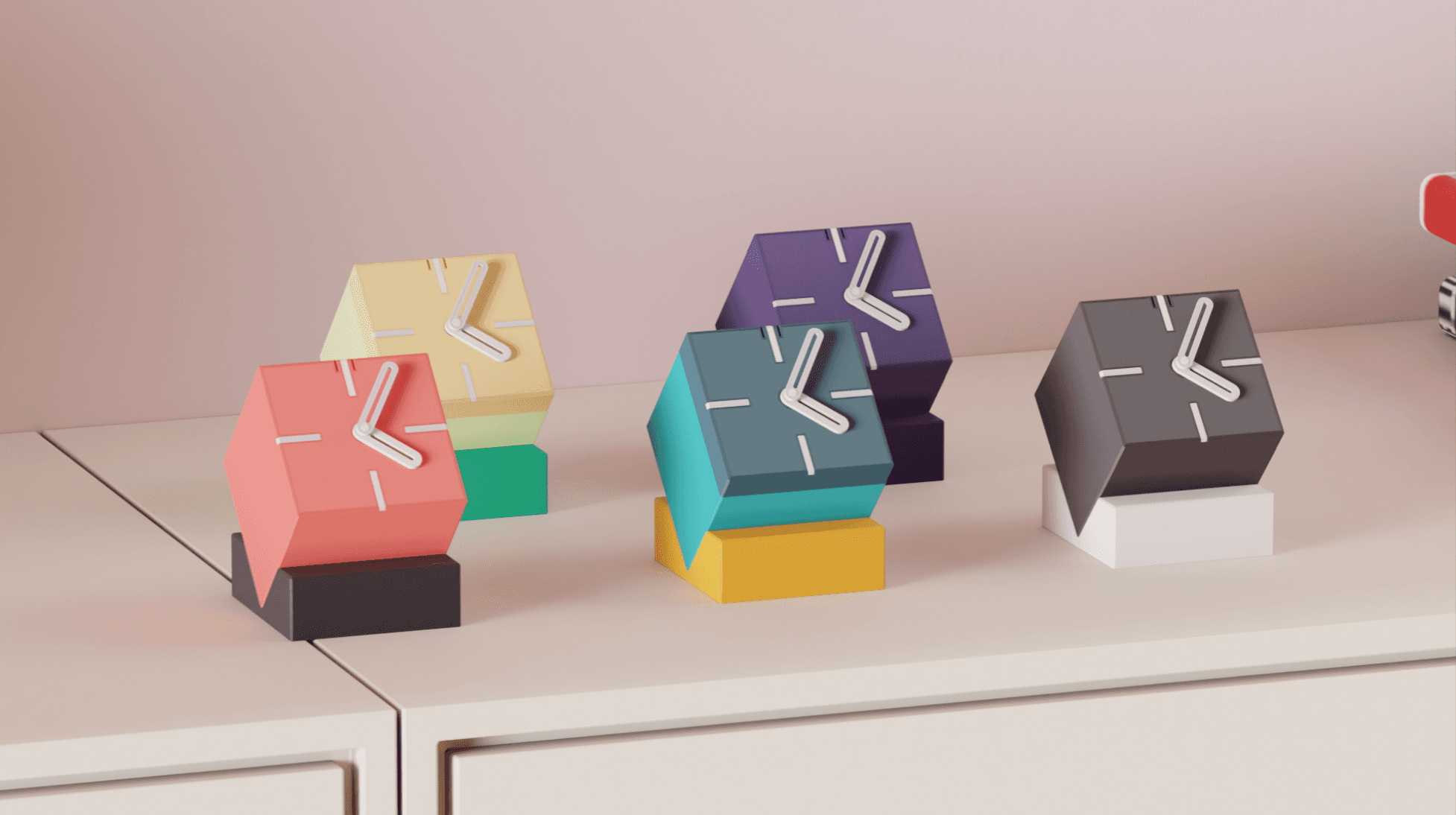 QuirkyCube Desk Clock - desk clock angle 3