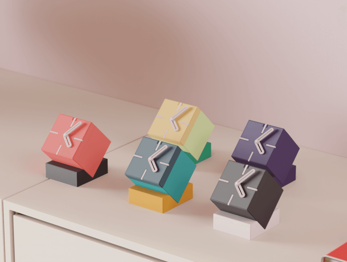 QuirkyCube Desk Clock - 3D printed desk clock