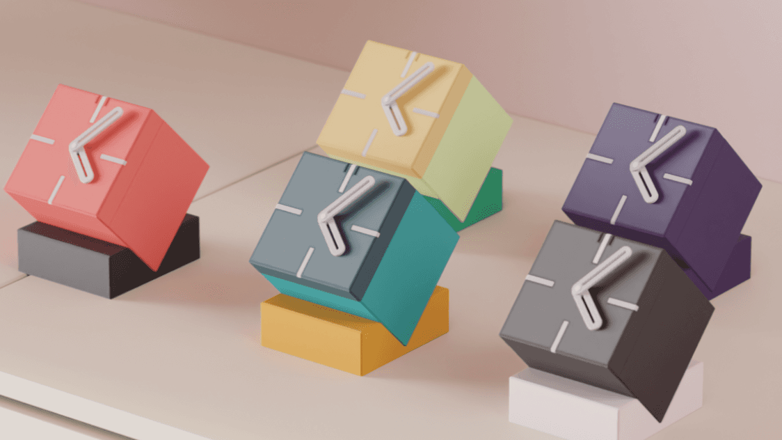 QuirkyCube Desk Clock - desk clock angle 2