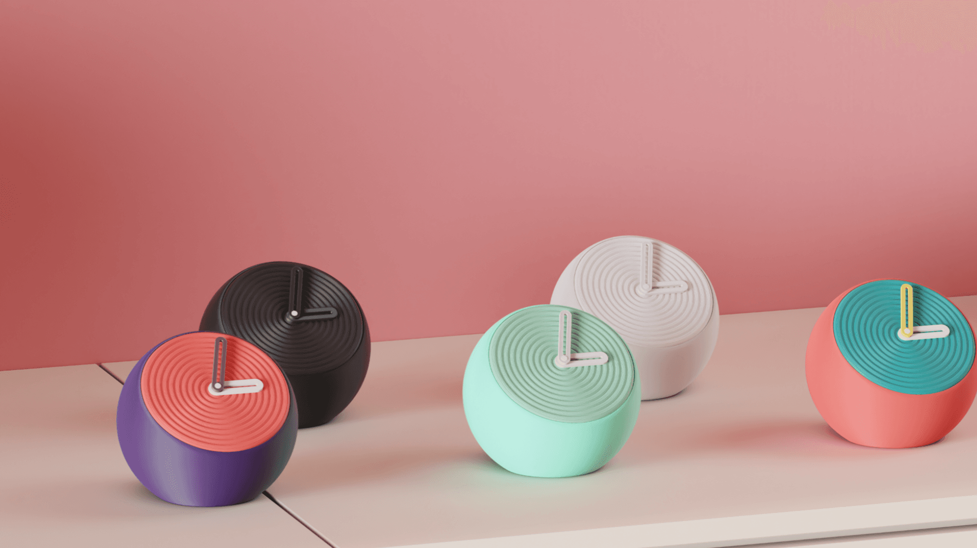 RippleRound Table Clock - desk clock angle 2